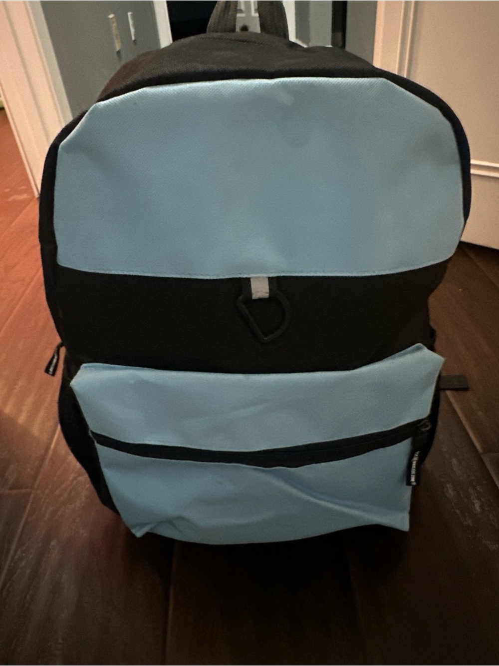 Classic Two-Tone Black and Light Blue Men's Backpack